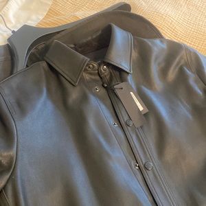 Rag and Bone Black Lucas leather shirt